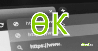 Les caractères spéciaux « ө » cyrillique et « ƙ » latin formant les lettres « OK » en vert au premier plan sur une barre d'adresse de navigateur web, illustrant le contournement de sécurité des adresses dans le moteur Chromium. Crédit : DCOD (dcod.ch)