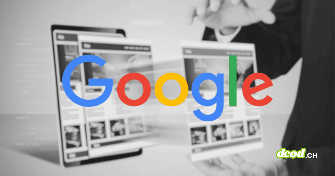 Logo Google au premier plan sur fond d'écrans clonés et manipulés par un individu, illustrant le détournement de site.