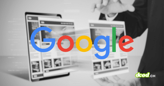 Logo Google au premier plan sur fond d'écrans clonés et manipulés par un individu, illustrant le détournement de site.