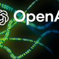 Logo OpenAI entouré de rubans de code binaire symbolisant le filigrane textGrain déployé face aux règles de l'UE