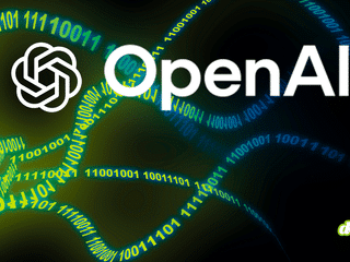 Logo OpenAI entouré de rubans de code binaire symbolisant le filigrane textGrain déployé face aux règles de l'UE