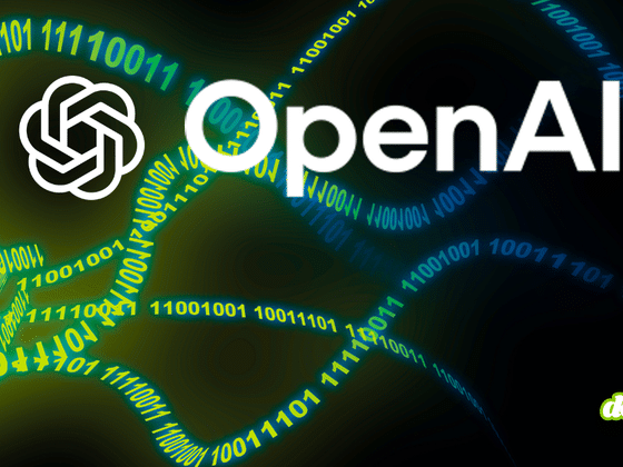 Logo OpenAI entouré de rubans de code binaire symbolisant le filigrane textGrain déployé face aux règles de l'UE