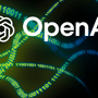 Logo OpenAI entouré de rubans de code binaire symbolisant le filigrane textGrain déployé face aux règles de l'UE