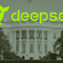 Logo vert de DeepSeek superposé à la Maison-Blanche à Washington